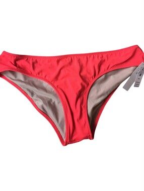 NWT Victoria's Secret Bright Coral Ruched Bikini Bottom Size M Cheeky Hipkini